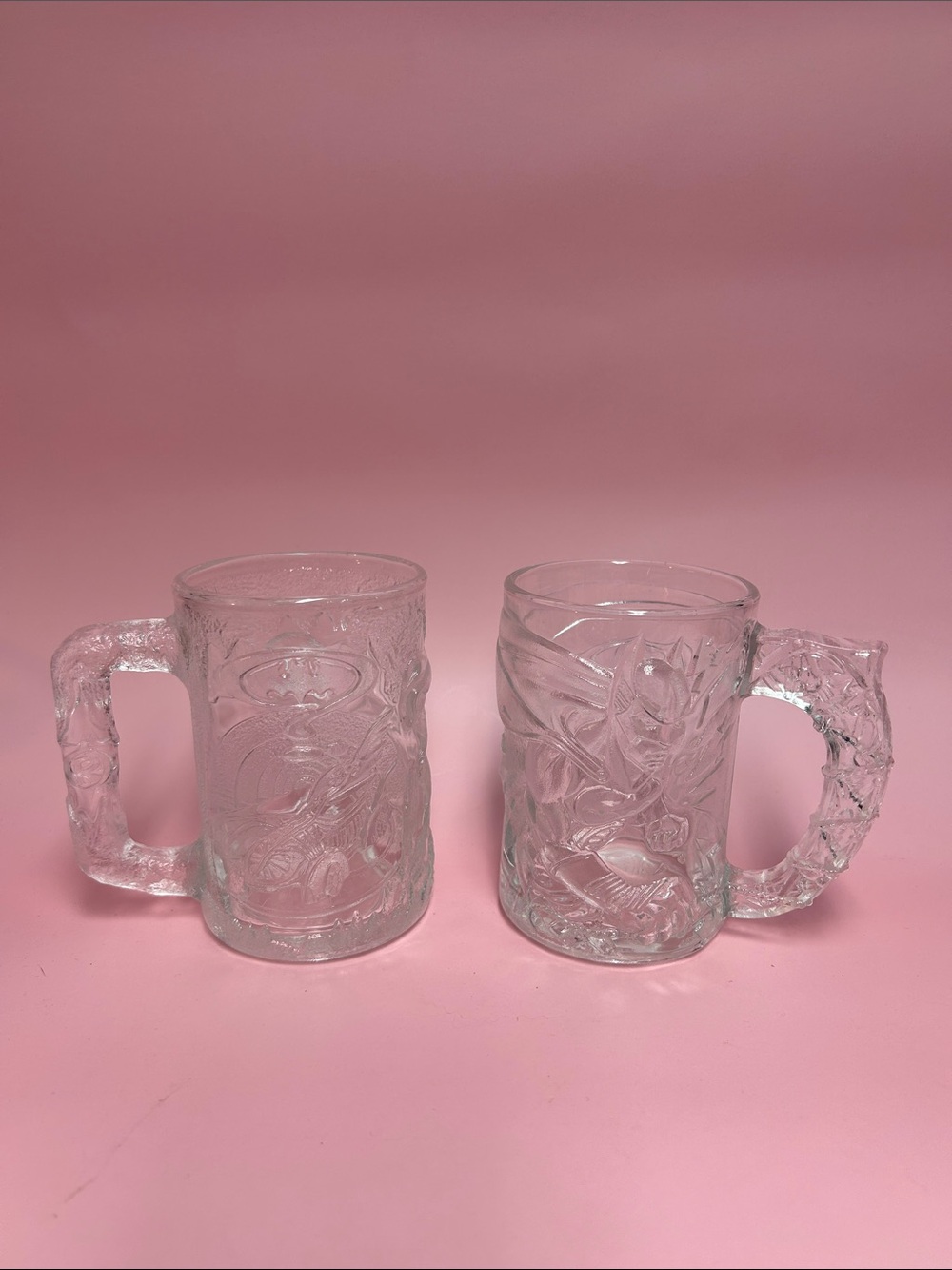 McDonalds BATMAN FOREVER Glass BATMAN and Robin Mug 1995 DC Comics  Set of 2